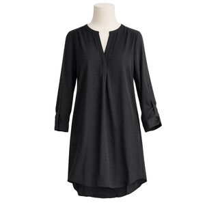 Philosophy Long Sleeve Shirt Dress – Black – Petite Medium (PM)